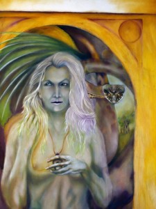 Glain Nadredd, les nadredds serpents, The White People,, Great God Pan, Arthur Machen, Serpent Stone, Celtic mythology, oil painting