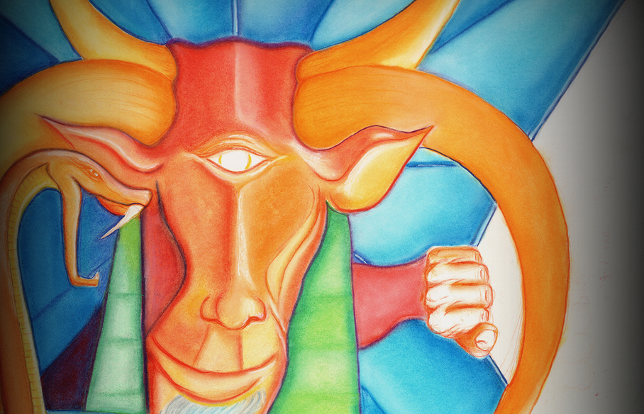 Sun in Capricorn, tarot major arcana card Devil, its meaning, interpretation and symbolism.